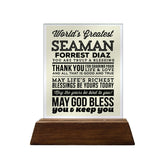 World's Greatest Seaman Glass Plaque